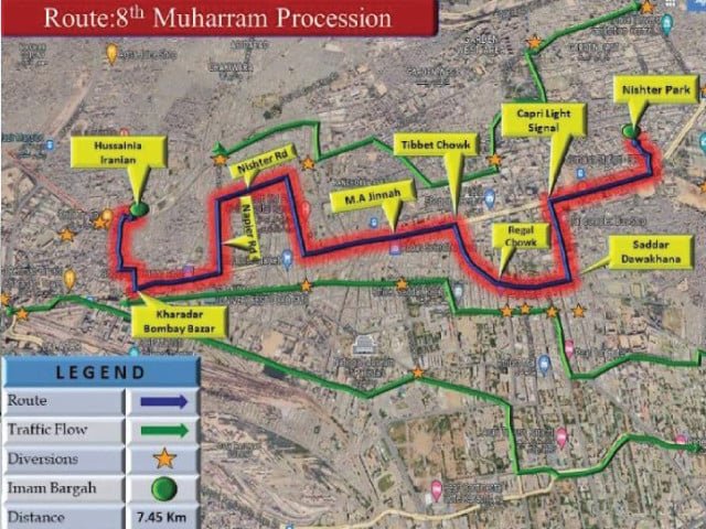 Karachi rerouted as processions take over roads