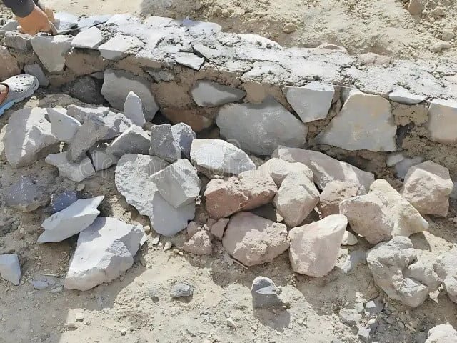 Construction work buries foundation stone