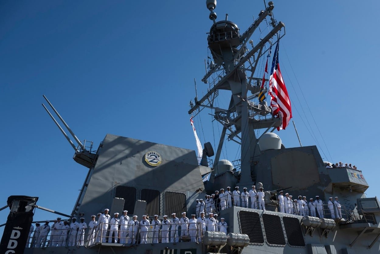 US aircraft carrier returns to naval base in Virginia after protracted 11 months of operations