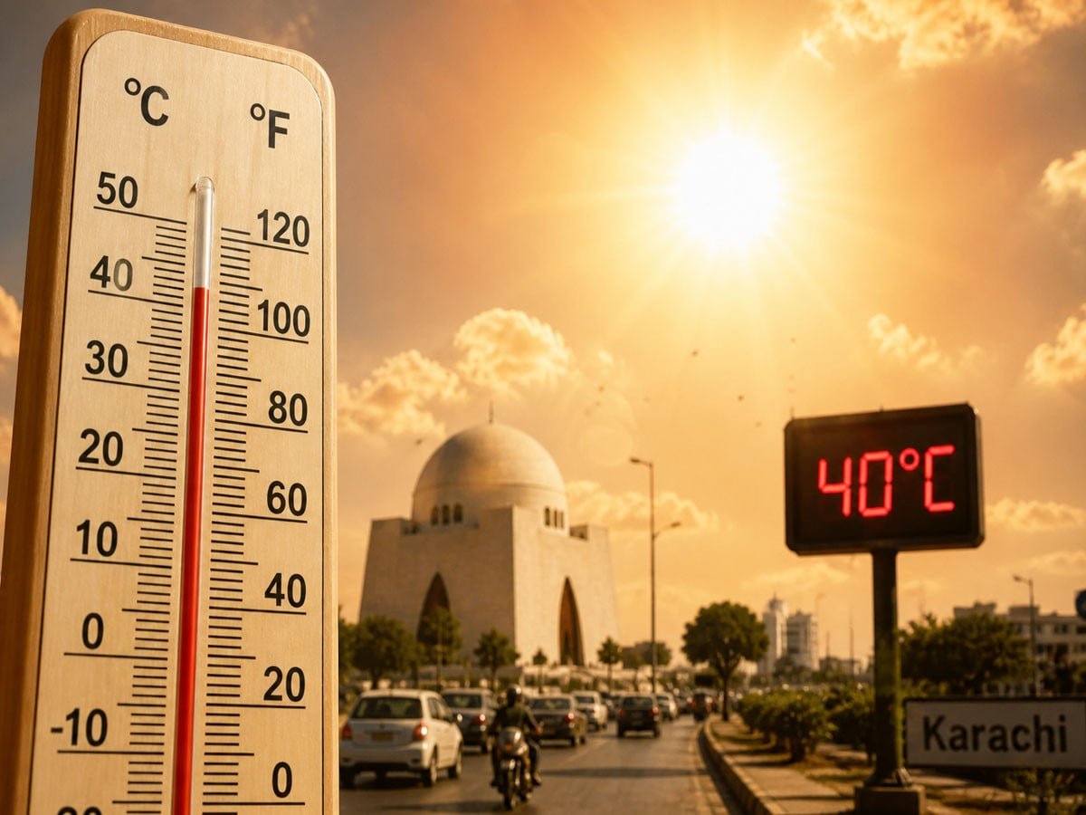 کراچی میں موسم شدید گرم اور مرطوب، درجہ حرارت 40 ڈگری  چھونے کا امکان