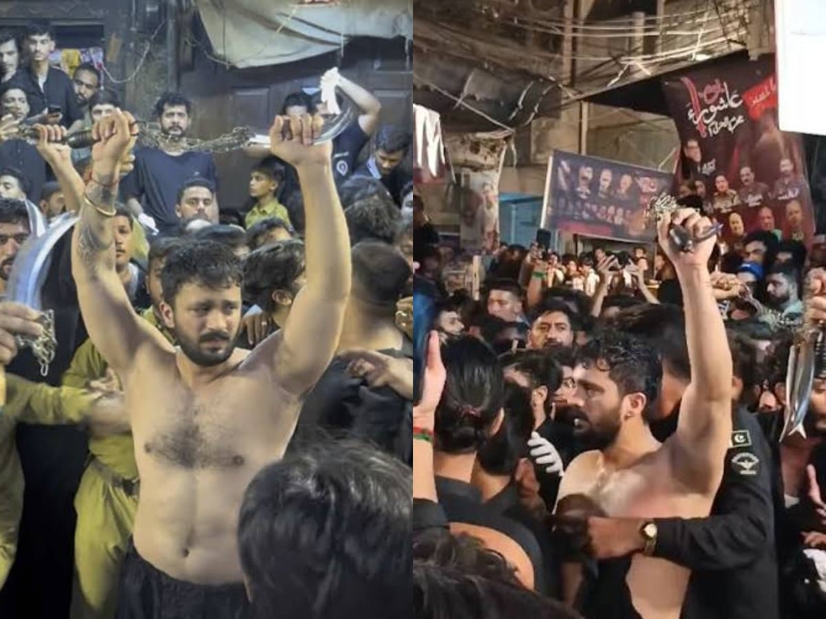 رجب بٹ کی زنجیر سے ماتم کرتے ہوئے ویڈیو وائرل، سوشل میڈیا پر بحث چھڑ گئی