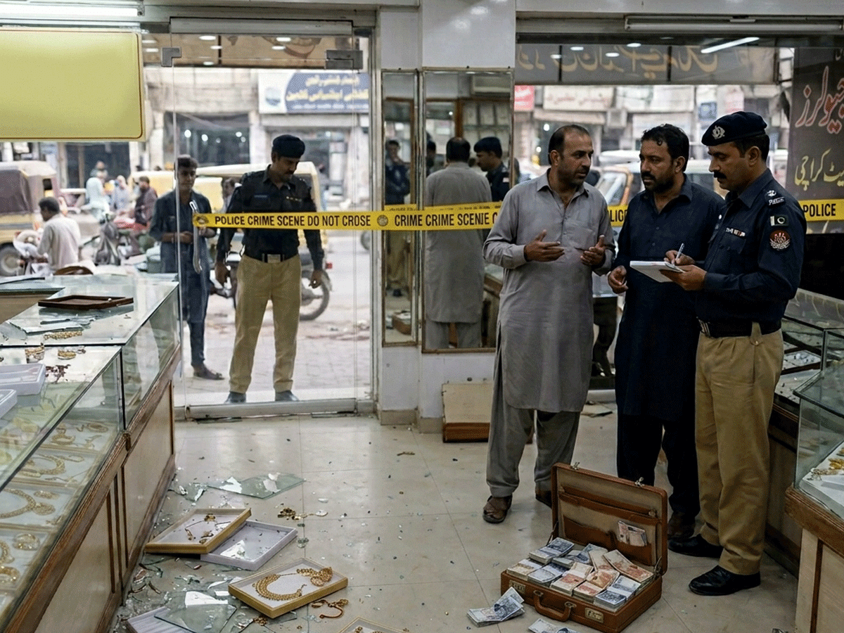 کراچی میں چوری کی بڑی واردات، مسلح ملزمان 3 کروڑ سے زائد مالیت کا سونا، لاکھوں روپے نقدی لوٹ کر فرار